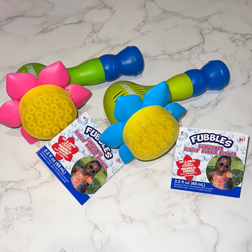 NWT 1pc Fubbles Sunflower Dippin' Bubble Blower